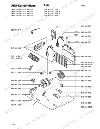 Взрыв-схема стиральной машины Aeg LTH3230-W - Схема узла Electrical equipment