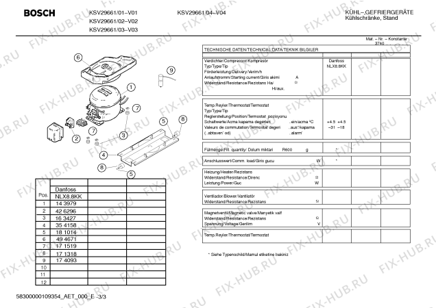 Взрыв-схема холодильника Bosch KSV29661 - Схема узла 03