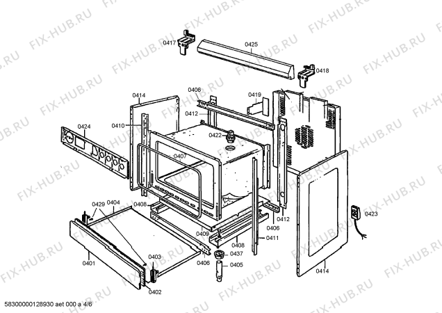Схема №4 HSG235ENE с изображением Крышка для плиты (духовки) Bosch 00473723