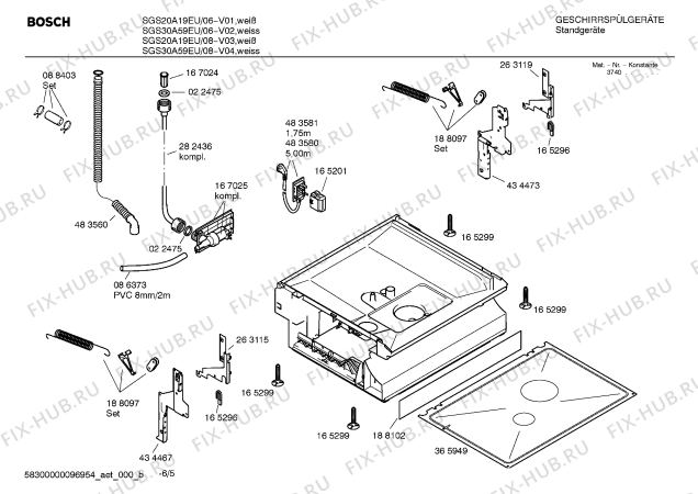 Схема №4 SGS20A19EU с изображением Инструкция по установке/монтажу для посудомойки Siemens 00584602