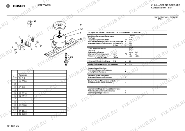 Взрыв-схема холодильника Bosch KTL7500 - Схема узла 03