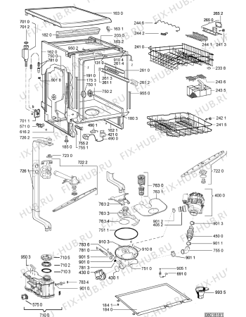 Схема №1 ADP 4549 IX с изображением Блок управления для посудомойки Whirlpool 480140102781
