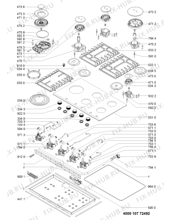 Схема №1 KHGD5 86510 с изображением Запчасть для плиты (духовки) Whirlpool 481010742551