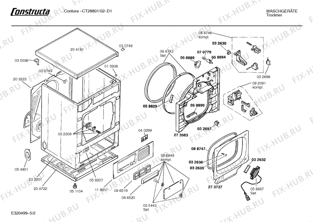 Схема №3 CT28801 Contura с изображением Ручка для сушильной машины Bosch 00093097