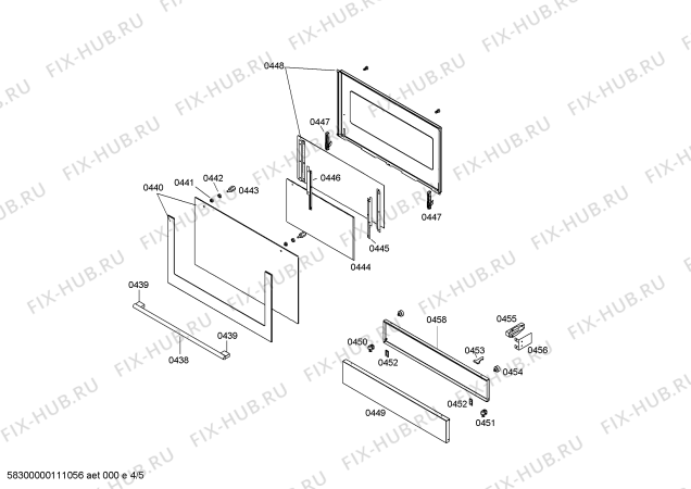 Схема №3 HSB745055 Bosch с изображением Решетка для электропечи Bosch 00446149