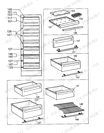 Взрыв-схема холодильника Electrolux EU3216C - Схема узла Internal parts