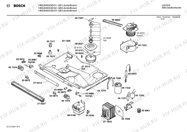 Взрыв-схема микроволновой печи Bosch HMG8460GB - Схема узла 04