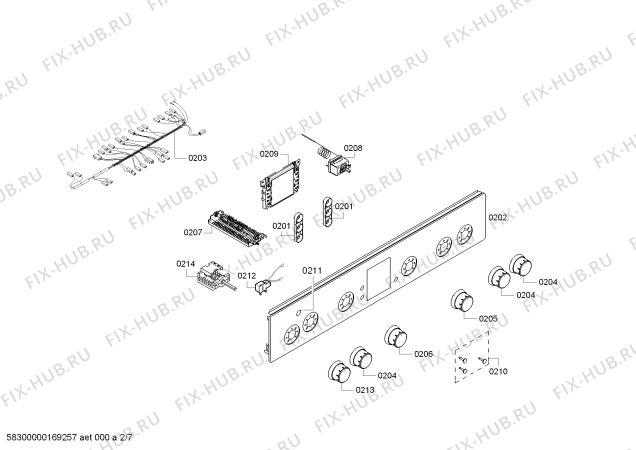 Схема №5 HGV64D123E с изображением Кабель для плиты (духовки) Bosch 00628252