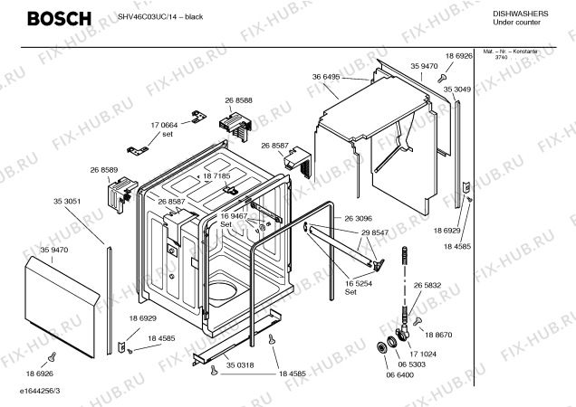 Взрыв-схема посудомоечной машины Bosch SHV46C03UC - Схема узла 03