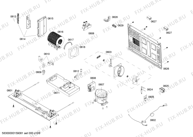 Взрыв-схема холодильника Bosch KAD62S21TI - Схема узла 06