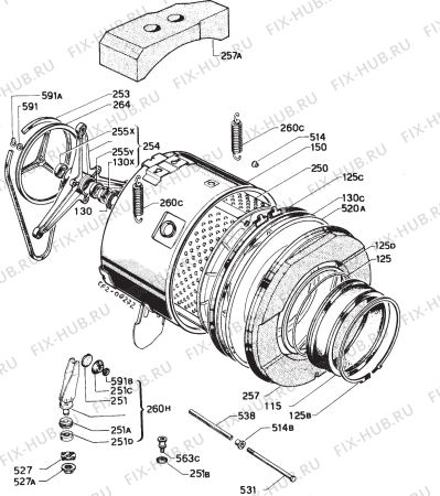 Взрыв-схема стиральной машины Electrolux WH828 - Схема узла Functional parts 267