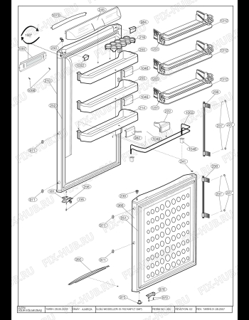Взрыв-схема холодильника Beko BLOMBERG KOD 1650 X (6035412945) - DOOR ACCESSORIES (B-762 T-TYPE HANDLE)