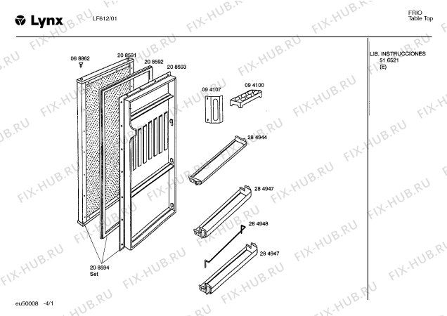 Схема №4 LF614 с изображением Поднос для холодильной камеры Bosch 00284944