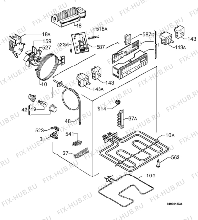 Взрыв-схема плиты (духовки) Zanussi ZOU883X - Схема узла Electrical equipment 268