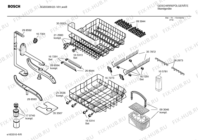 Взрыв-схема посудомоечной машины Bosch SGS5309 - Схема узла 06
