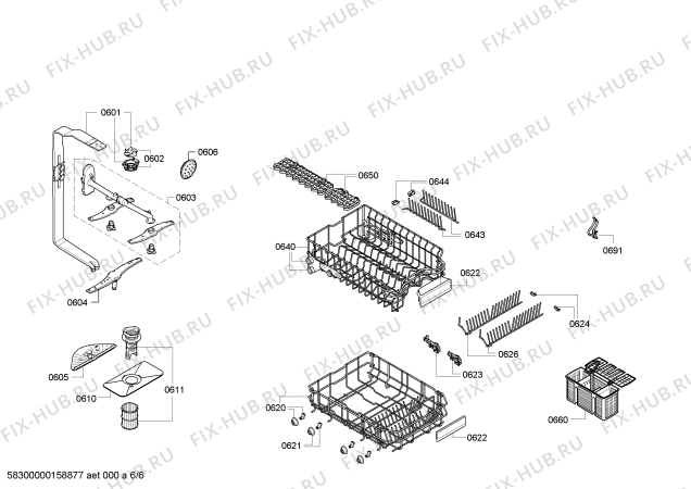 Взрыв-схема посудомоечной машины Bosch SPU53E08SK - Схема узла 06