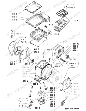 Схема №2 AWA 1004 с изображением Обшивка для стиральной машины Whirlpool 481245210292