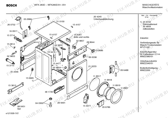 Схема №5 WM6143H SIWAMAT 6143 с изображением Держатель для стиралки Siemens 00265120