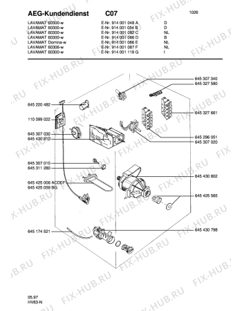 Взрыв-схема стиральной машины Aeg LAV60300-W - Схема узла Electrical equipment