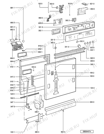 Схема №2 GSIP 9127/1 IN с изображением Модуль (плата) управления для посудомойки Whirlpool 481221470124