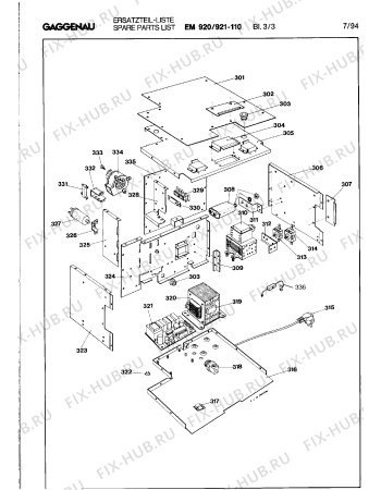 Схема №3 EM921110 с изображением Модуль для комплектующей Bosch 00098669