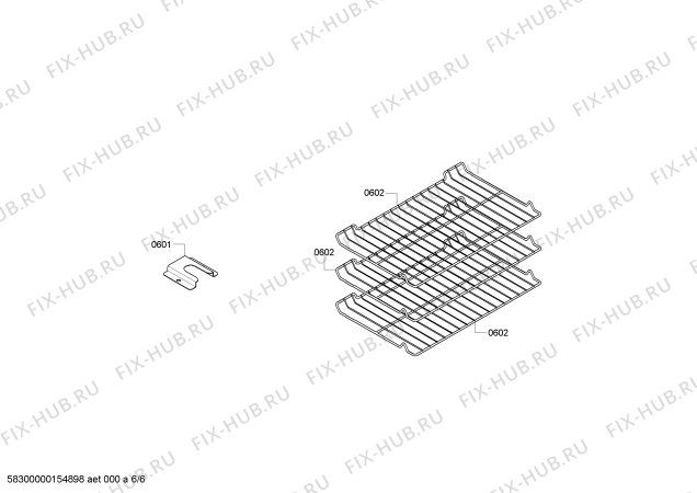 Схема №5 HES7052C с изображением Вставная полка для плиты (духовки) Bosch 00702674