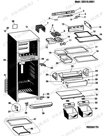 Взрыв-схема холодильника Indesit MT4057NFTK (F027613) - Схема узла