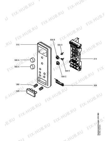 Взрыв-схема микроволновой печи Aeg MO921NE BLACK - Схема узла Command panel 037