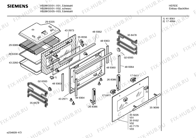 Схема №3 HB28K55 с изображением Инструкция по эксплуатации для духового шкафа Siemens 00586162