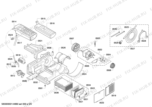 Взрыв-схема сушильной машины Bosch WTE86304NL - Схема узла 05