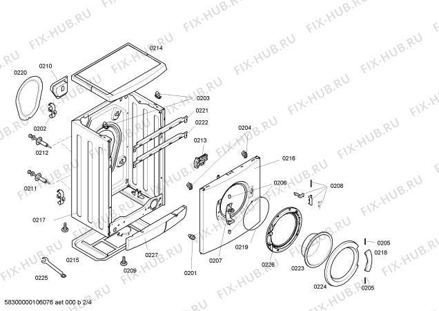 Схема №1 WFC2060EU Maxx4 WFC2060 с изображением Вкладыш в панель для стиралки Bosch 00480063