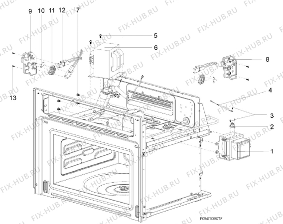 Взрыв-схема микроволновой печи Philco PMDI32 - Схема узла Section 6