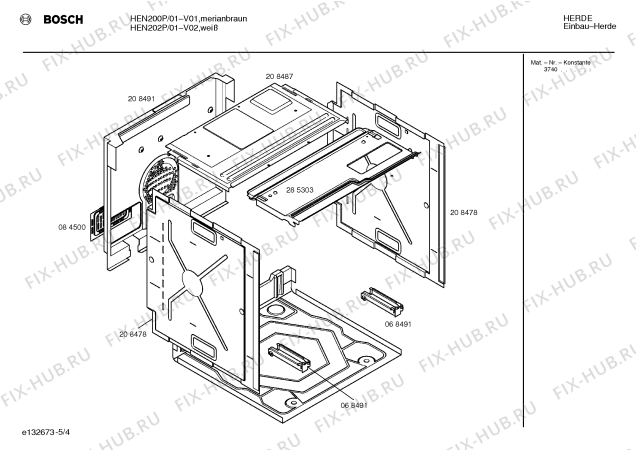 Взрыв-схема плиты (духовки) Bosch HEN202P - Схема узла 04