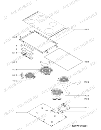 Схема №1 AKT 8330/LX с изображением Поверхность для электропечи Whirlpool 481010656102