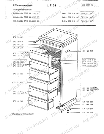 Взрыв-схема холодильника Aeg ARC2715 GS - Схема узла Housing 001