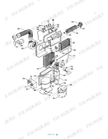 Схема №2 PAC A2 ECO с изображением Решетка для сплит-системы DELONGHI 592497