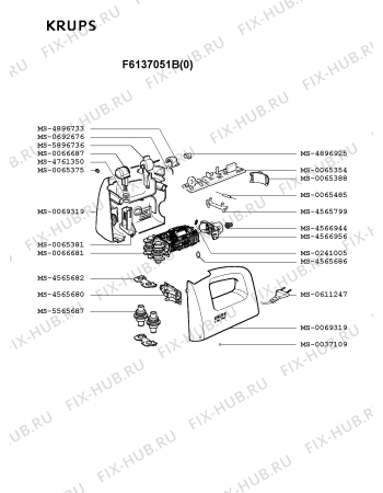 Взрыв-схема блендера (миксера) Krups F6137051B(0) - Схема узла Q0000047.7Q3