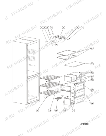 Взрыв-схема холодильника Hotpoint-Ariston HBM11612X (F074554) - Схема узла