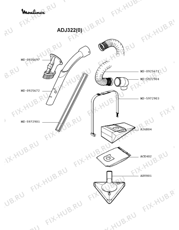 Взрыв-схема пылесоса Moulinex ADJ322(0) - Схема узла EP002269.4P2