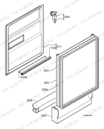 Взрыв-схема посудомоечной машины Privileg 752771_1069 - Схема узла Door 003