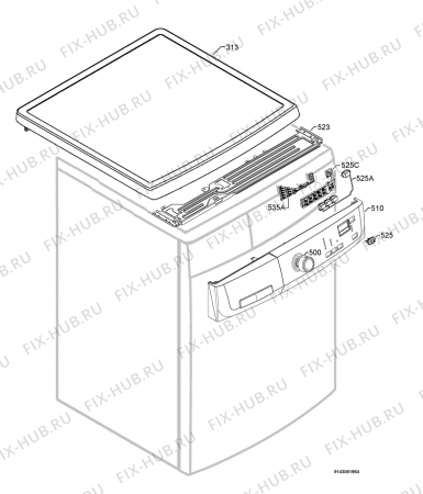 Взрыв-схема стиральной машины Electrolux EWP146300W - Схема узла Command panel 037