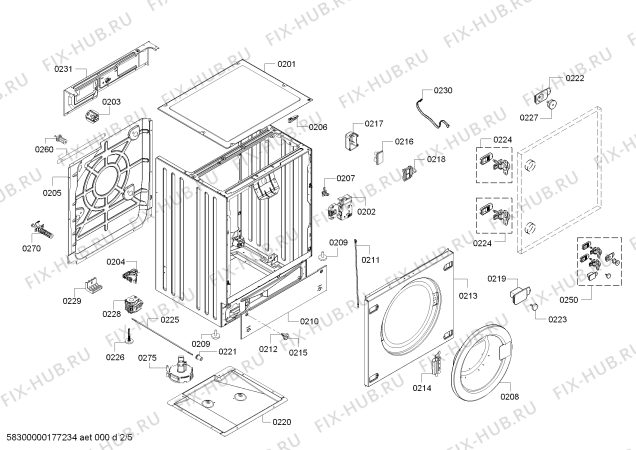Схема №2 V6540X0OE с изображением Инструкция по эксплуатации для стиралки Bosch 00720626