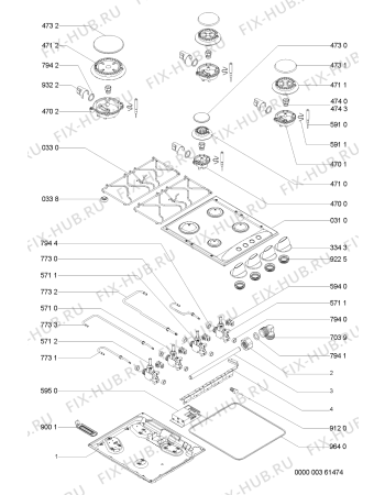 Схема №1 AKM 269/NB с изображением Затычка для плиты (духовки) Whirlpool 481244038931