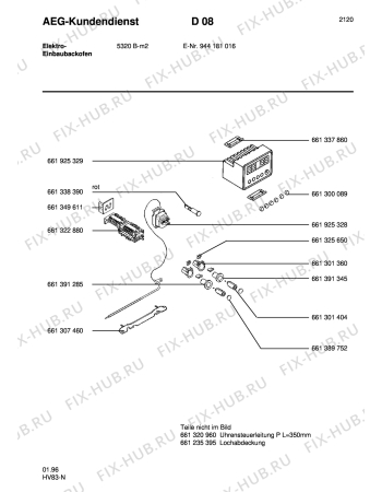 Схема №1 5315E-W с изображением Другое для духового шкафа Aeg 8996613912857