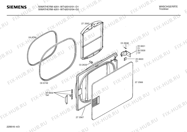 Схема №3 WT42010 SIWATHERM 4201 с изображением Панель для электросушки Siemens 00277979