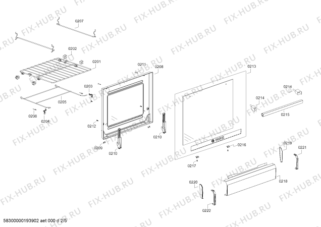 Взрыв-схема плиты (духовки) Bosch HSG14I20SC HSG14I20SC Cocina a gas Bosch Inox - Схема узла 02