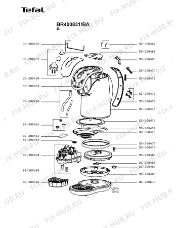 Схема №1 BR400830/BA с изображением Уплотнитель для чайника (термопота) Tefal SS-200462