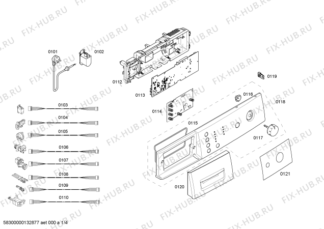 Схема №4 WAE20160OE с изображением Панель управления для стиралки Bosch 00660068