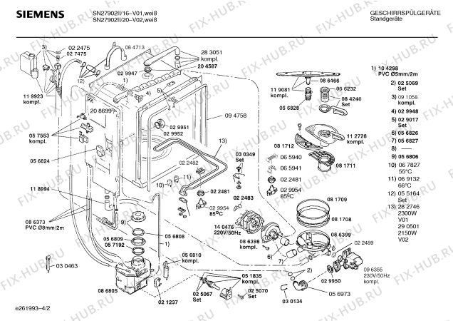 Схема №3 SN27304II с изображением Панель для посудомойки Siemens 00282740