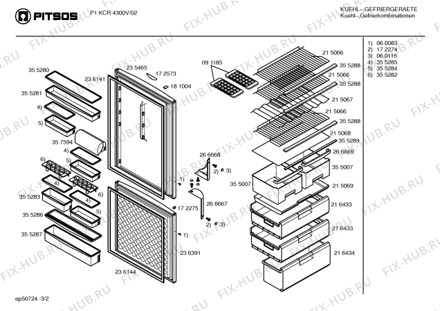 Схема №1 P1KCR4600V с изображением Панель управления для холодильника Bosch 00215065